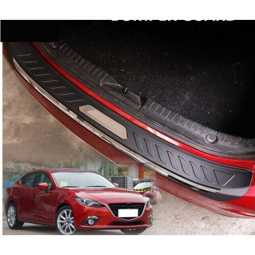 FIT FOR MAZDA 3 AXELA BM 2014 2015 2016 ABS REAR DECK BUMPER PROTECTOR STEP PANEL BOOT COVER SILL PLATE TRUNK TRIM GARNISH