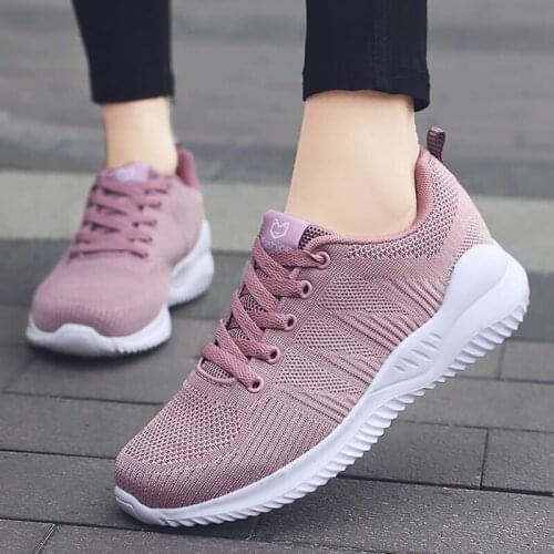 2021 Sneakers Women Shoes Flats Casual Ladies Shoes Woman Lace-Up Mesh Light Breathable Multicolor Vulcanized Shoes Female