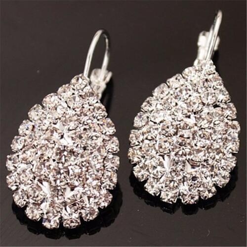 Female fashion imitation trade new authentic fashion zinc alloy plating thick crystal earrings