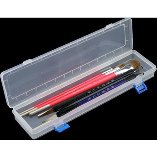 1Pc Brush Painting Pencils Storage Box Watercolor Pen Container Drawing Tools Bin Sturdy Plastic Stationery Storage Box