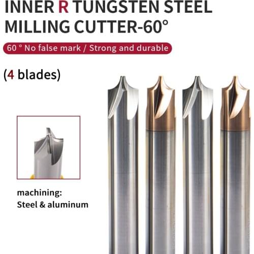 1pcs/5pcs/10pcs R0.5*D4*50L/R1*D4*50L/R5*D12*75L CNC machining machine tool processing steel/aluminum end mill