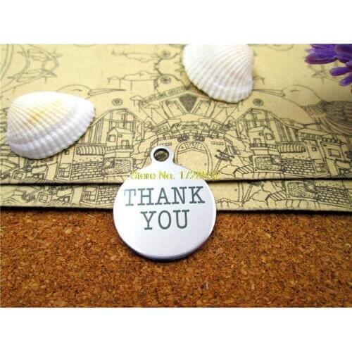 10pcs--stainless steel charms "thank you" 5 style for choosing DIY Charms Pendants