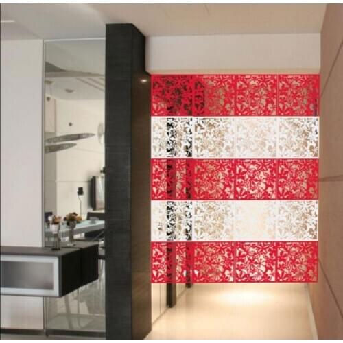 12PCS Foding Screen Paravan Biombo Chins Wall Panels hanging Screens OpenWork Grilles TV Backdrop Stickers hanging 40CMX40CM