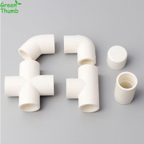 3pcs Inner Diameter 20 mm 3/4 Ways Connector 45/90 Degree Elbow Equal Connector Straight Water End Connector Garden Water Supply