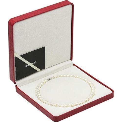 36pcs/lot Leather Red Square Pearl Necklace Box 19x19cm Jewelry Box Storage Carrying Case Gift Boxes Jewelry Display Package