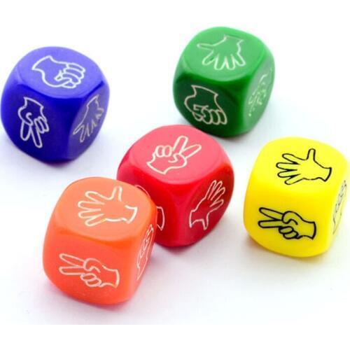 5 PCS Mora Dice Creative Design 2*2 cm Finger-guessing Game For KTV Bar Game Green Resin Material