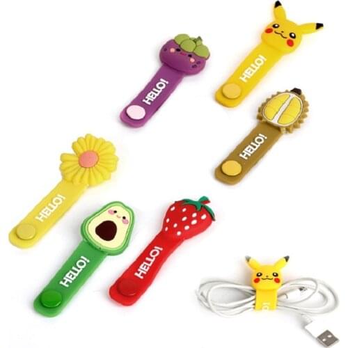 5 styles fashion cartoon character Pikachu cute cable winder headset data cable charging cable easy to carry cable organizer