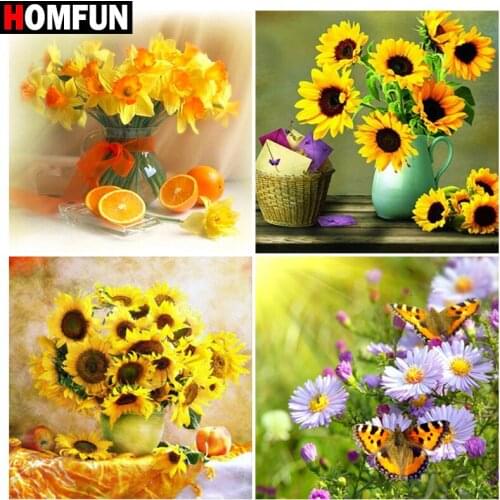 HOMFUN Diamond Embroidery DIY Diamond Painting Cross Stitch Kit "Sunflower flower”5D Needlework Diamond Home Decoration