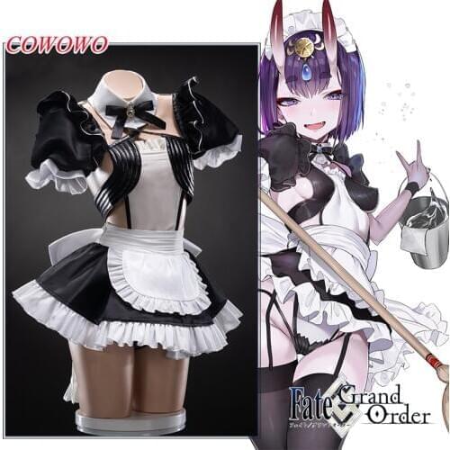 Anime! Fate/Grand Order FGO Shuten-douji Maid Dress Lovely Sexy Uniform Cosplay Costume Halloween Easter Suit NEW Free Shipping