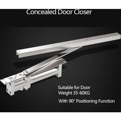 1Pcs Door Closer 35-65kg Automatic Adjustable Heavy Duty Auto Door Closer Self Closing for Wooden Residential/Commercial Doors
