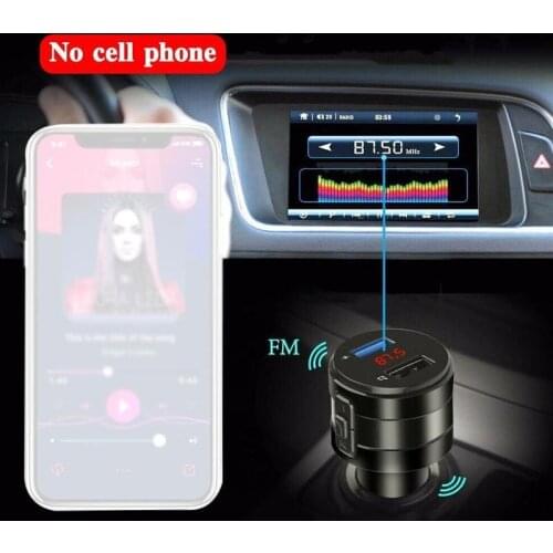 Wireless Bluetooth V5.0 Car Fm Fm Transmitter Music Player Auxiliary Broadcast Radio Adapter Dual Usb Charging Car Kit