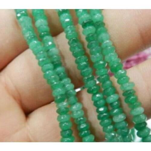 Free Shipping Fine! 2x4mm Faceted Natural Emerald Abacus Gems Loose Beads 15"