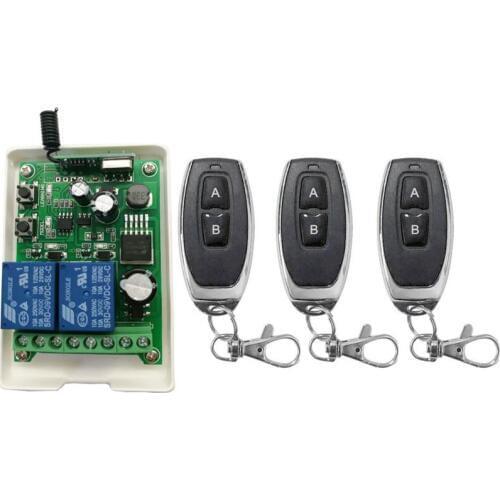 DC 12V 24V 36V 48V 10A relay 2CH RF Wireless Remote Control switch learning code Universal lighting 433mhz