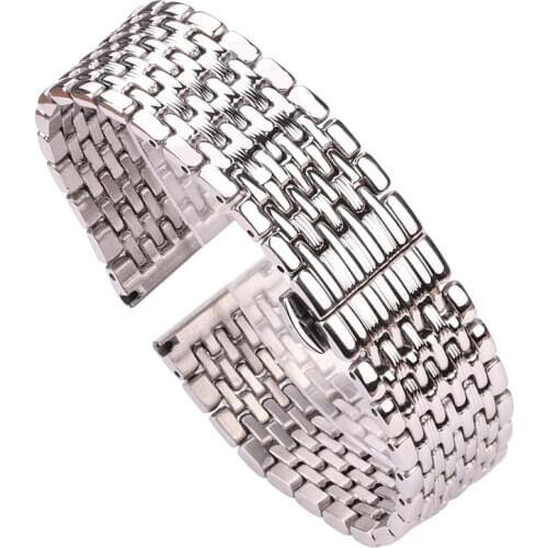 Watch Bracelet 16mm 18mm 20mm 22mm Silver Stainless Steel Watchbands Women Men Solid Wrist Watch Strap Accessories