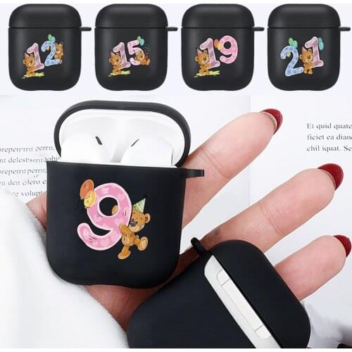 Airpod Cases for Apple Airpods 1st / 2nd Gen Birthday Number Series Wireless Bluetooth Headset Box Protective Case