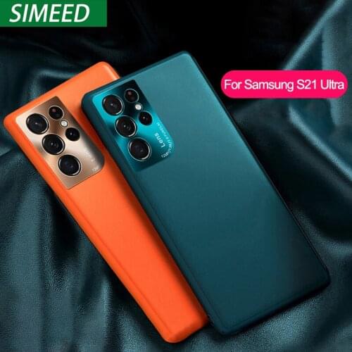 For Samsung Galaxy S21 Plus S20 FE Lite Note 20 Ultra Case Luxury PU Leather Metal Lens Full Protection Soft Back Cover Fundas