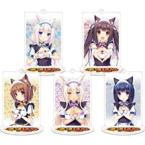 Chocola Vanilla Maple Cinnamon Minazuki Shigure Nekopara Acrylic Model Doll Keychain Action Figure Toy Keyring Pendant 9cm