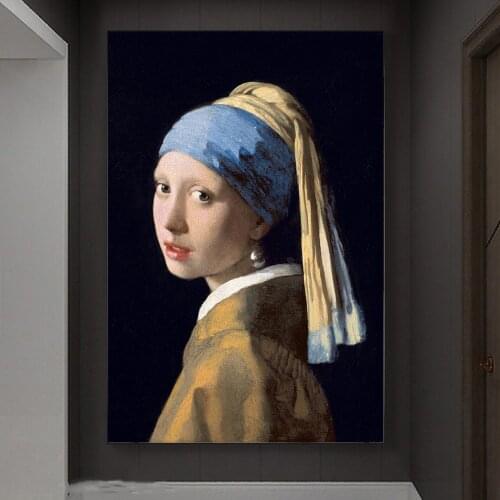 Girl with a Pearl Earring Canvas Paintings on the Wall Classical Famous Art Posters And Prints Dutch Golden Age Art Pictures