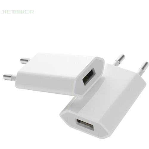 Travel Wall Charge Charger Power Adapter 5V 1A European EU Plug One USB Port AC Euro Charger for Small Mobile Phone 50PCS