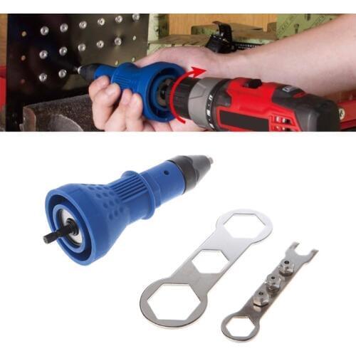 Electric Rivet Gun Tool Nut Riveting Insert Hand Pop Drill Cordless Heavy Duty