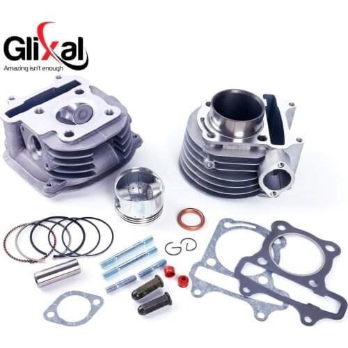 Glixal GY6 125cc 52.4mm Scooter Engine Rebuild Kit Cylinder Kit Cylinder Head assy 4-stroke 152QMI Moped Scooter Go Kart ATV