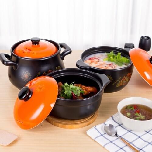Mandani Casserole High Temperature Health Care Ceramic Stew Pot Open Fire Stone Household Pottery Pan Soup Clay Pot Cooking