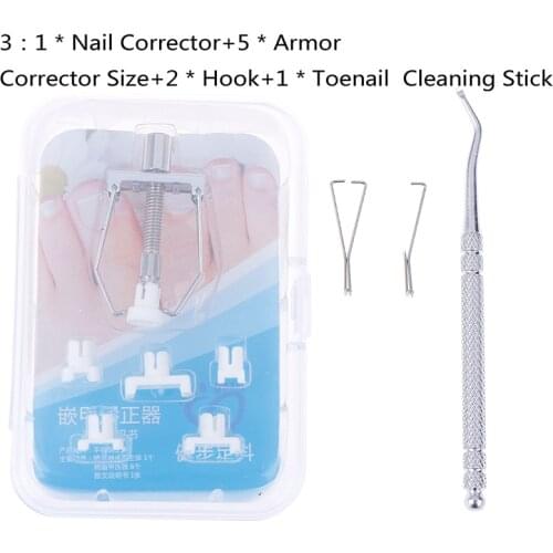 1 Set Stainless Steel Ingrown Toenail Correction Tool Nail Corrector Tool Kit Toe Paronychia Nail Brace Pedicure Care Tool