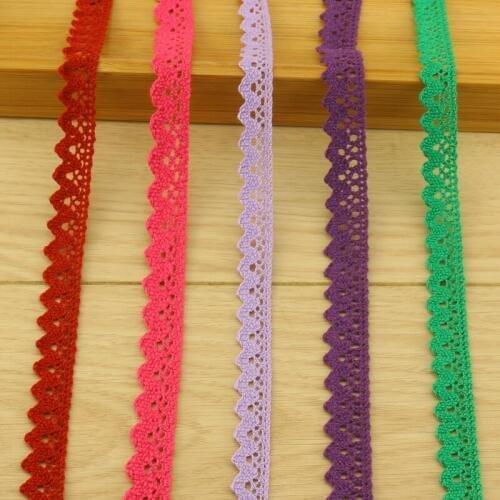 #152 Multi colors options Cotton Lace Trims 10yards/lot Ribbons Fabric DIY Handmade Embroidered Lace Apparel Sewing Fabric Tape