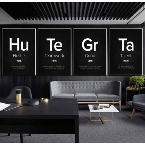 Motivational Quotes Success Hustle Execution Modern Office Room Decor Wall Painting Print On Canvas For Bedroom Home Decoration