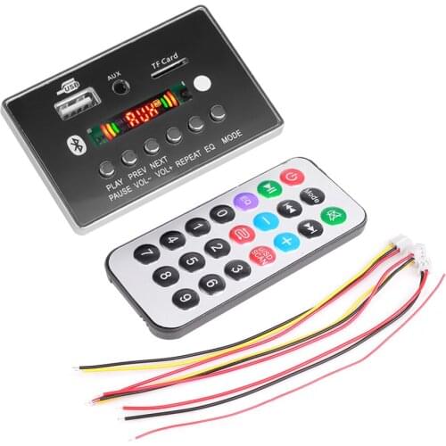 Kebidu DC 5V/12V MP3 Player FM Radio Module Wireless Bluetooth 5.0 Audio Decoder Board Support Recording/USB/TF/LINE IN/FM/BT