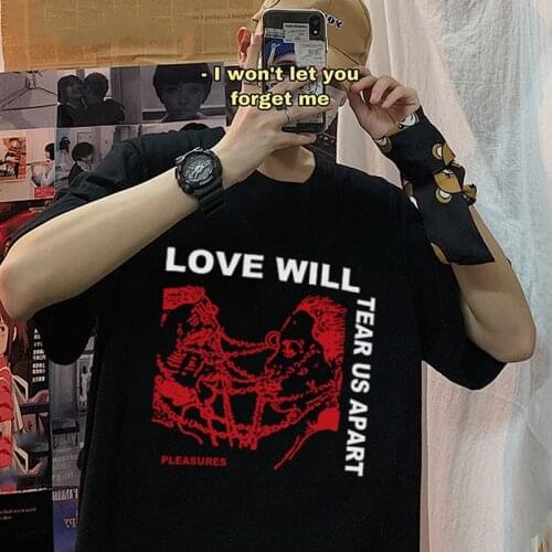 Mens tshirt Rapper Lil Peep Peep Love Will Tear Us Apart Print Cool Unsixe Short Sleeve T shirt Hip Hop T-Shirts Streetwear Top