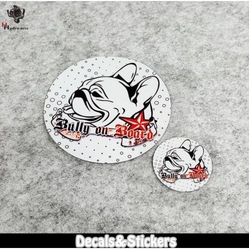 NO.LN257 Bully on board Cartoon dog MOTO GP Reflective Sticker Car Sticker Decals Racing Motorcycle Windshield Bike Tank cup