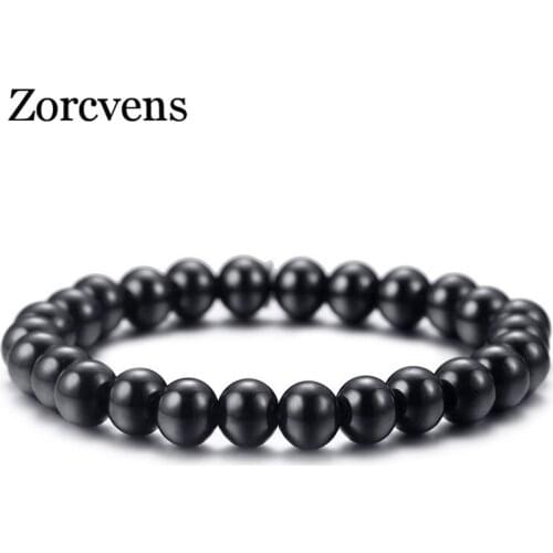 Modyle 2020 New 8mm High Polished 316L Stainless Steel Beaded Bracelets Classic Simple Bracelet for Men