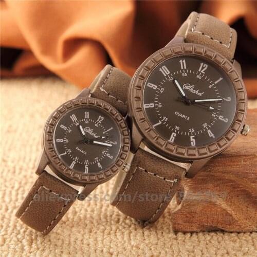 Wholesale Leather Couple Quartz Watch Lovers Casual Wristwatch Hot Sale Women Dress Watches For Boy and Girl sb21010703