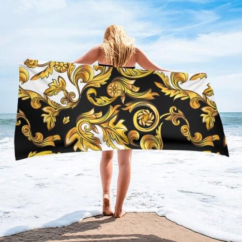 PHAYON 2021 Advance Luxury European Floral Microfiber Beach Towels for Adult Bath Towels Home Portable Travel Camping Blanket