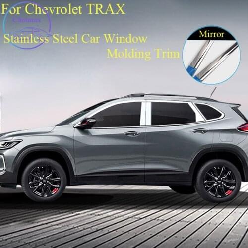 Stainless Steel Bar Car Window Molding Trim for Chevrolet TRAX 2014-2020 Car Door Window Edge Mid Pillar Bright Strip Decoration