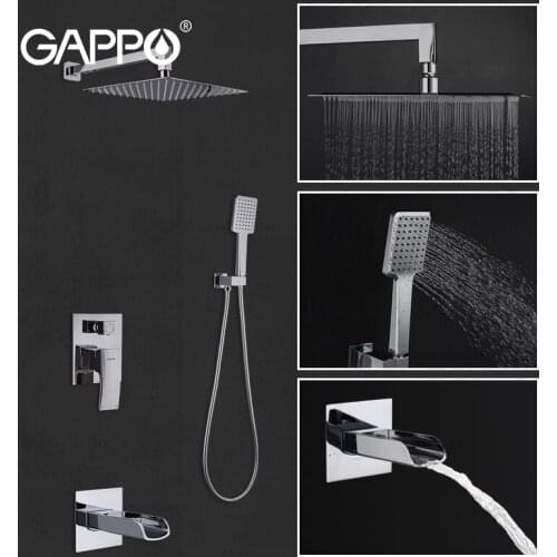 GAPPO Shower Faucet Waterfall Shower Mixer Bath Haed Shower Panel Bathroom Shower Set Faucet chuveiro do banheiro
