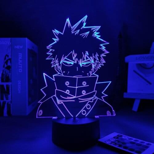 3d Led Night Light Anime My Hero for Bedroom Decor Birthday Gift Manga Gadget My Hero Academia Katsuki Bakugo Lamp 3D LED