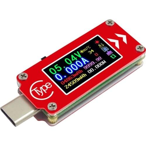 TC64 Type-C Color LCD USB Voltmeter Ammeter Voltage Current Meter Multimeter Battery PD Charge Power Bank USB Tester