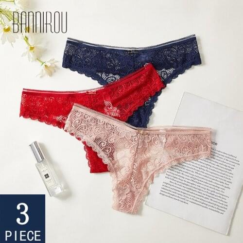 3pcs Sexy Panties Underwear For Woman Lingerie Lady Lace T-back For Woman Female Thong Dropshipping Underpants Panties For Woman