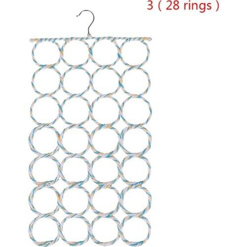 9/20/28 Holes Multifunction Scarf Hanger Multi Scarves Display Hang Ties Belt Organize Circle Storage Holder Scarf Ring Frame