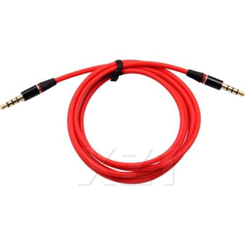 High Quality 4-Pole 3.5mm Jack Aux Audio Cable Male to Male Audio Red Cable for 3.5 Car MP3 MP4 Headphone Speaker Extension cord