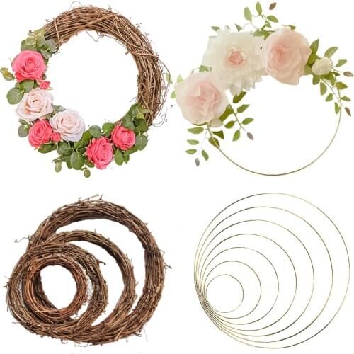 10-40cm Christmas DIY wreath prop metal hoop Rattan hoops ring Christmas decorations for home natal wreath wedding decor