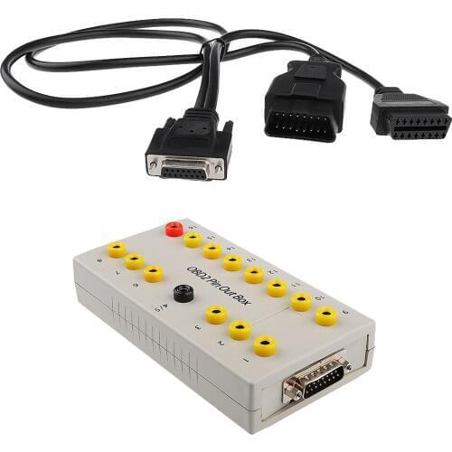 16Pin Da 4mm OBD2 EOBD Breakout Box Tester Pin Out Diagnostic Pinout for MB