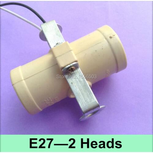 30 Pcs/lot E27 2 Heads Lamp Bases Buld Light Adapter E27 Lamp Base Holder Double E27 Fitting Socket