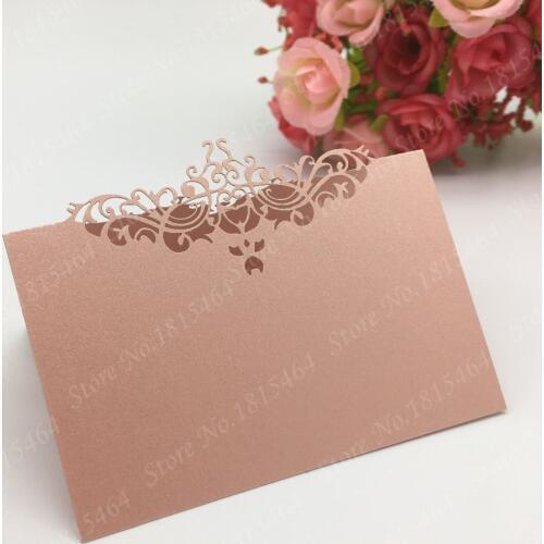 50pcs Laser Cut Lace Vine Name Card Meeting Banquet Celebration Birthday Party Table Card Seat Decoration Name Card Event Supply