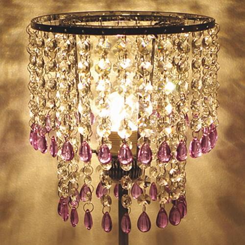 50pcs/lot 150MM Clear crystal Glass garland strands With Purple Smooth Pendants for Chandelier Parts Lighting Suncatcher Deco