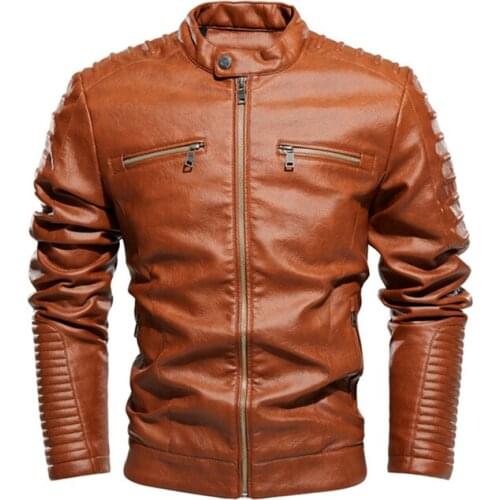 New Design Motorcycle Biker Leather Jacket Men High quality Slim Fit Leather Jacket Men Fashion Fleece PU Jacket Male Coat