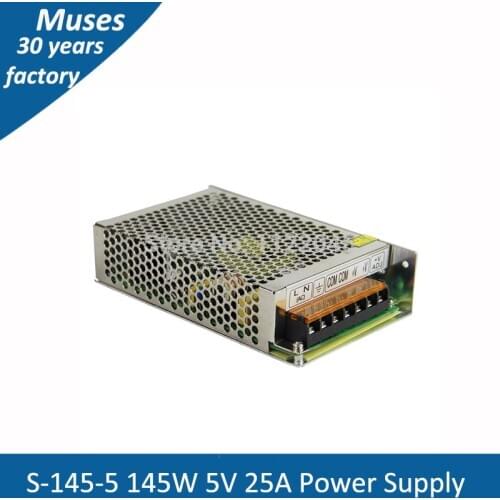 Free shipping S-145-5 145W 5V 25A single output switching power supply switch for LED Strip light AC to DC