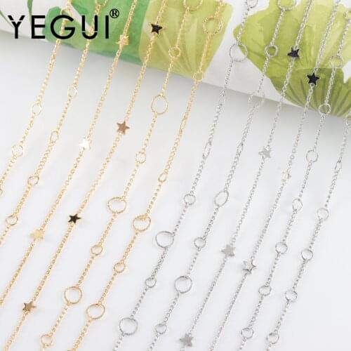 YEGUI C239,diy chain,jewelry finding,18k gold plated,copper metal,rhodium plated,jewelry making,diy bracelet necklace,1m/lot